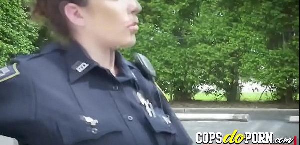  Curvy female cops love to bang with bad criminals in public.